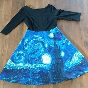 Van Gogh Starry Night Unbranded Dress Size Small See Photos for Measurements